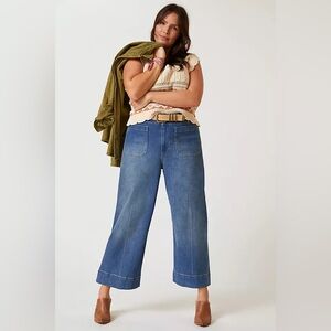 Anthropologie Pilcro The Skipper High-Rise Crop Wide Leg Jeans Blue Size 30